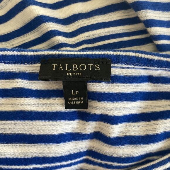 Talbots Blue & White Striped Knit Pullover Dress, Size LP - Picture 6 of 8